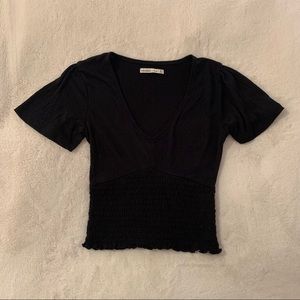 abercrombie smocked flutter sleeve top- XS
